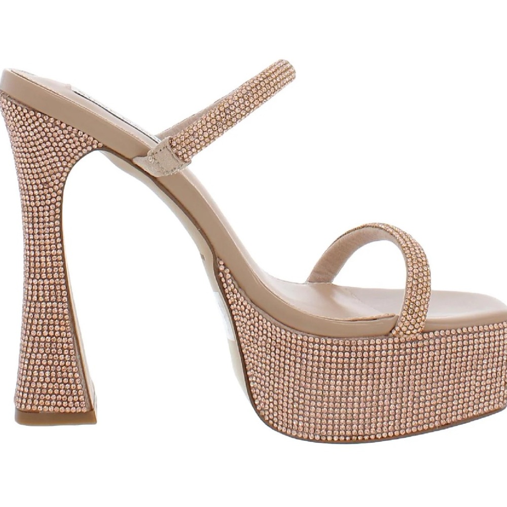 Steve Madden Tan Chunky Heel Sandals